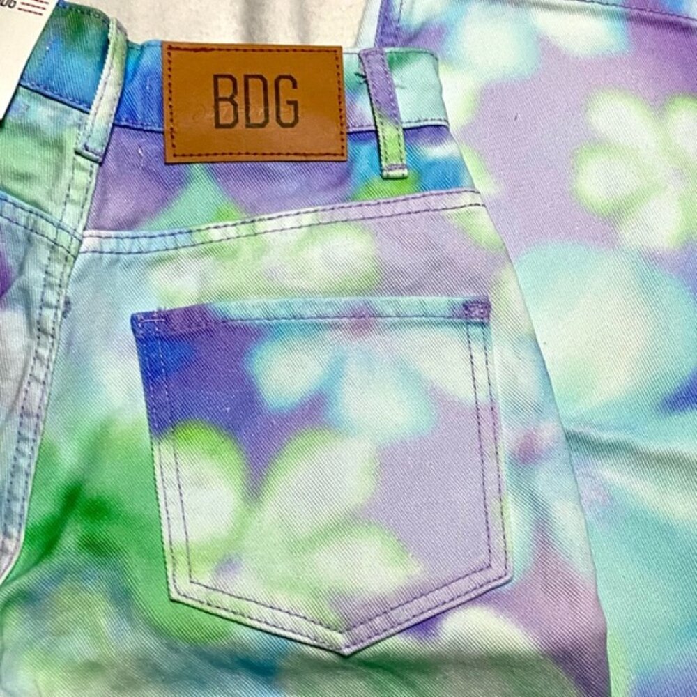 BDG Womens 24” High-Waisted Floral Print Wide-Leg Jeans Pastel - Picture 15 of 16
